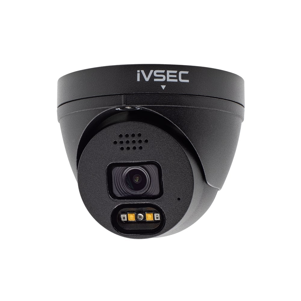 IVSEC Security Kit: 10x 8MP Adv. Deter Turret, SONY Sensor, Black, 16CH NVR, HDD