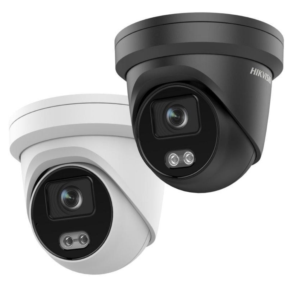 Hikvision DS-2CD2347G2-LU-2-BLACK ColorVu Turret, 4MP White Light, AcuSense, Mic, 2.8mm (2347), Black 