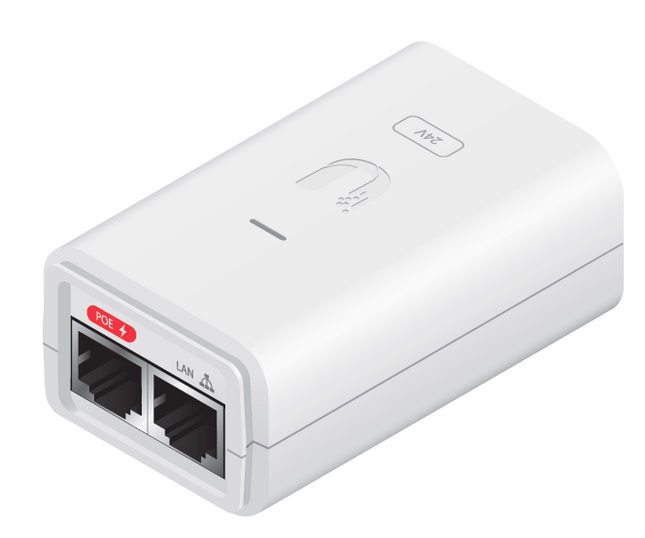 Ubiquity UBQPOE-24-7W-G-WH PoE Injector White 24VDC 0.3A Gigabit Lan