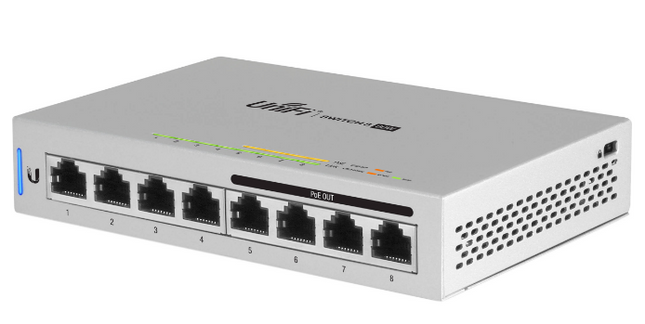 Ubiquity UBQUS-8-60W 8Port Gigabit Switch 4X PoE 60W PoE Budget L2 Managed White 48VDC