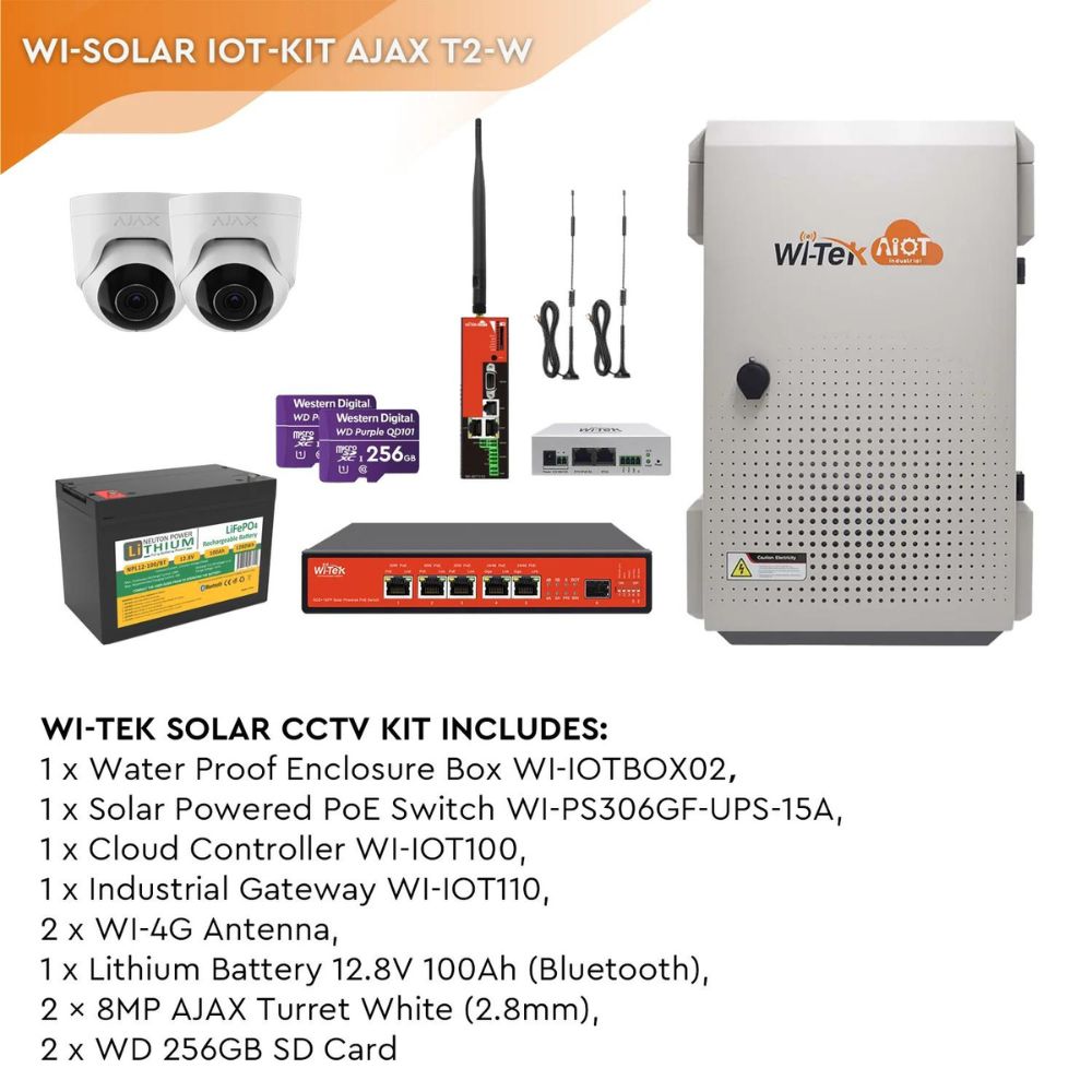 WI-TEK SOLAR CCTV KIT- WI-SOLAR IOT-KIT AJAX T2-W
