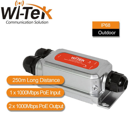 Wi-Tek 2PoE Output 1PoE Input PoE Extender - WI-PoE21E-O