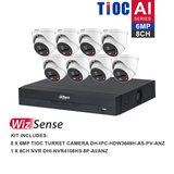 Dahua WizSense 8 Camera Kit: 8x 6MP TiOC Turret, 8Ch AI NVR - K6088TIOC