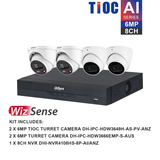 Dahua WizSense 4 Camera Kit: 2x 6MP 3X66, 2x 6MP TiOC Turret, 8Ch AI NVR - M6082T2TIOC