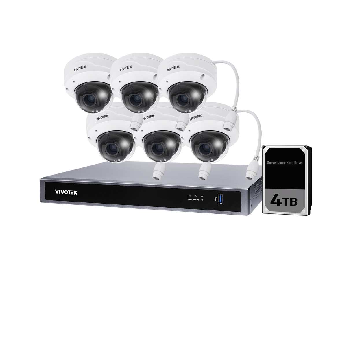 Vivotek 10 Camera Kit: 10x 5MP VF Turret, Mic, 16CH AI NVR, 6TB HDD