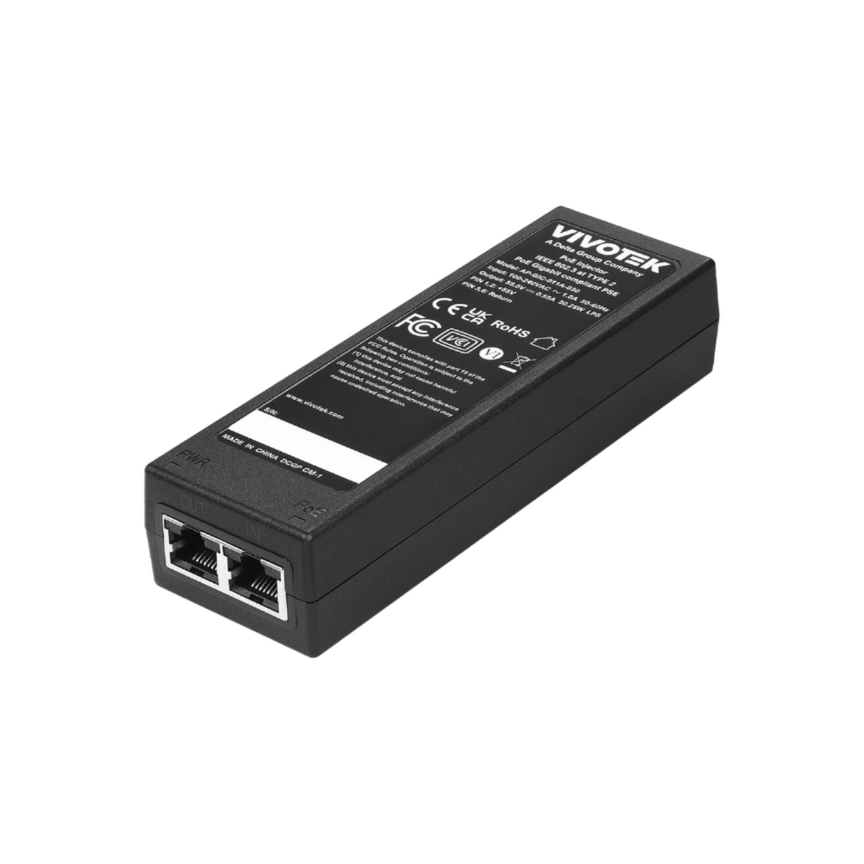 Vivotek 30W PoE Injector - AP-GIC-011A-030 AUN