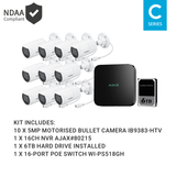 Ajax KIT-AJAX-AI-5MP16106BM-B 16CH Black NVR Vivotek AI 5MP Motorised Bullet Kit