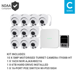 Ajax KIT-AJAX-5MP16106TM-W 16CH White NVR Vivotek 5MP Motorised Turret Kit