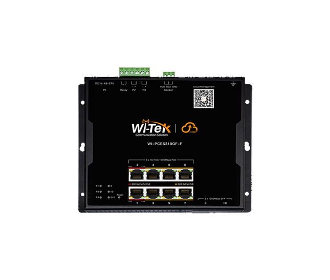 Wi-Tek Industrial Cloud 8 Ports Flat-Type PoE Switch - WI-PCES310GF-F