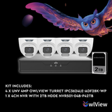 Uniview OWLVIEW-K4044 OwlView 4MP 4CH Kit with 4 x OwlView Turret Cameras