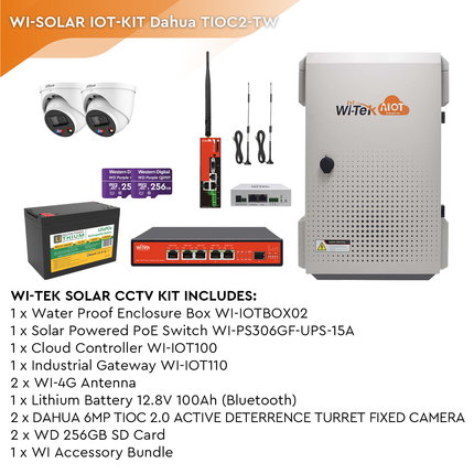 Dahua WI-SOLAR IOT-KIT TIOC2-TW Wi-Solar IOT Box Kit with 2 x TiOC Camera