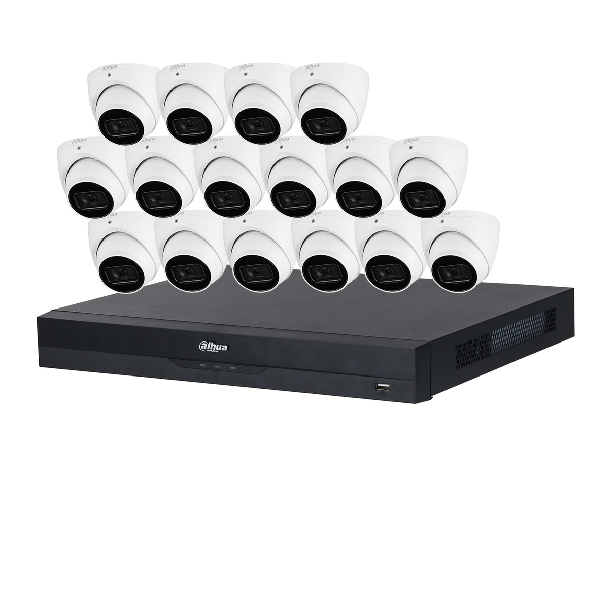 Dahua WizSense 16 Camera Kit: 16x 8MP 3X66 Turret, 16Ch AI NVR - K81616T