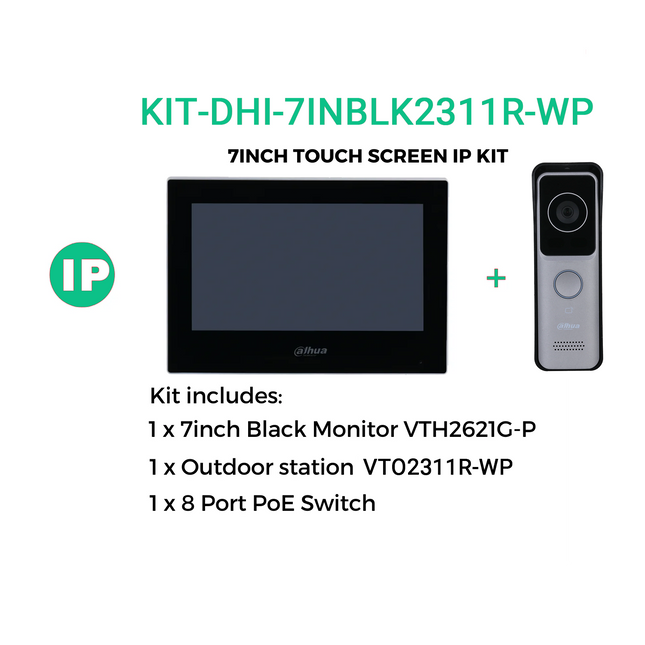 Dahua KIT-DHI-7INBLK2311R-WP IP Intercom Kit