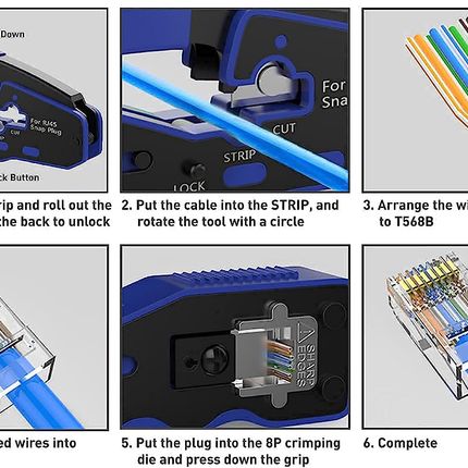 Generic AC-EZ4500 RJ45 Network Crimp Thru Tool