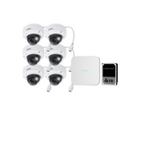 Ajax 8CH White NVR Vivotek AI 5MP Motorised Dome Kit - KIT-AJAX-AI-5MP8064DM-W