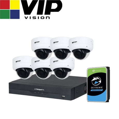 VIP Vision AI Security System: 6x 8MP AI Dome Cams, 16MP WatchGuard 8CH AI NVR