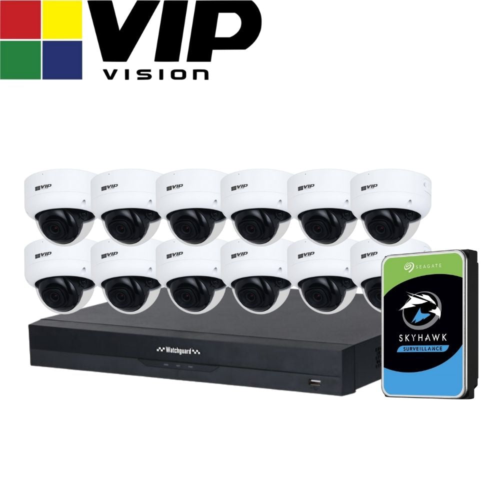 VIP Vision AI Security System 12x 8MP AI Dome Cams 16MP