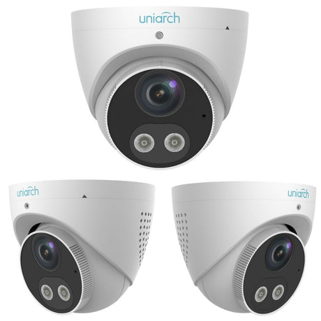 Uniarch Security System: 4-Channel NVR Pro, 3 X 5MP Turret, Tri-Guard