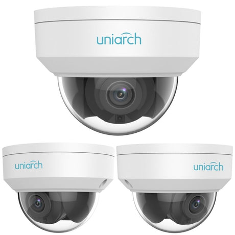 Uniarch Security System: 4-Channel NVR Pro, 3 X 6MP Dome, EasyStar