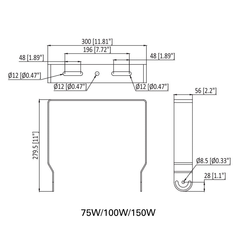 Yoke Wall Adjustable Bracket for LSL-B Street Lights