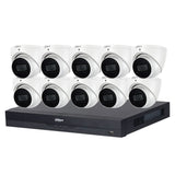 Dahua 2023 Full AI Security System: 10x 8MP Turret 3X66 Cams, 16CH 16MP WizSense NVR